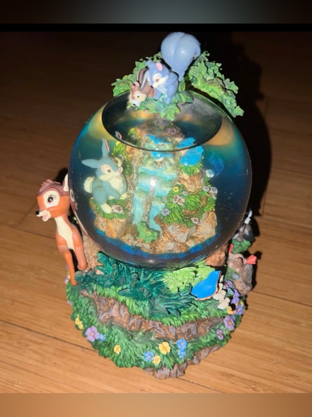 Disney Bambi Plays Little April Showers Large Musical Snow Globe